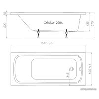 Ванна Triton Стандарт 165x70 (с каркасом, экраном и сифоном)