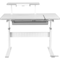 Парта Anatomica Dunga + надстройка + органайзер + подставка для книг с креслом Бюрократ KD-2 цвета оранжевый жираф (белый/серый)