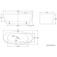 Ванна BelBagno BB83-1500-W0 150х78