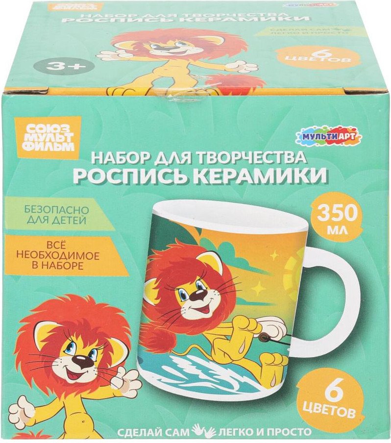 

Набор для рисования MultiArt Кружка для росписи Союзмультфильм Львенок и Черепаха MUG-129502