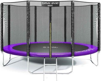 Atlas Sport 374 см - 12ft Basic (с лестницей, внешняя сетка, сливовый)