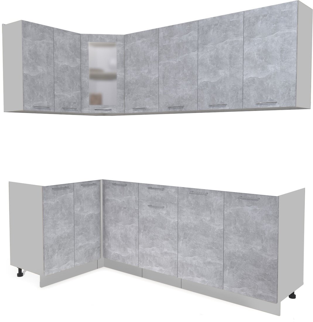 

Готовая кухня Интерлиния Мила 12x22 без столешницы (бетон)