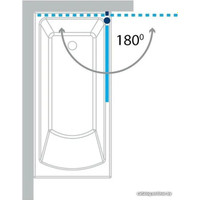 Стеклянная шторка для ванны Koller Pool Waterfall Line QP93 (левый/хром Grape)