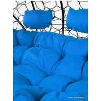 Подвесной диван M-Group Лежебока 11180410 (с черным ротангом/синяя подушка)