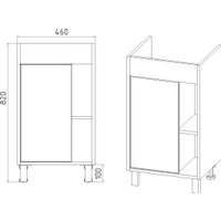  Viant Тумба с умывальником Бостон COMO 50 1 ств VBOS50CO-T1ST+S-UM-COM50/1-w