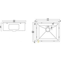 Кухонная мойка Basic Pvd Nano Decor 55x45 (черный)
