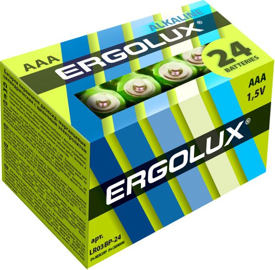 

Батарейка Ergolux Alkaline AAA 24 шт. LR03 BP-24