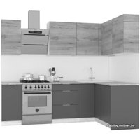 Готовая кухня Интермебель Микс Топ-22 2x1.42м правая (белый премиум-дуб крафт зол-венато)