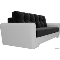 Диван Лига диванов Амстердам 28250 (микровельвет/экокожа, черный/белый)