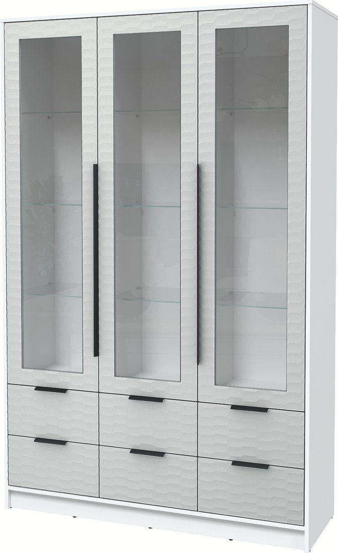 

Шкаф-витрина Интерлиния Концепт Зодиак КТ-ШВ3 (белый платинум/грей)