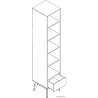 Шкаф-пенал Мебельград Калгари 1-дверный (дуб натуральный светлый/белый матовый)