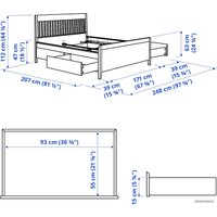 Кровать Ikea Иданэс 200x160 (белый, леирсунд) 994.065.48