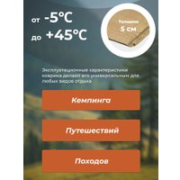 Самонадувающийся коврик Sundays ZC-SIM006 (5 см, коричневый)