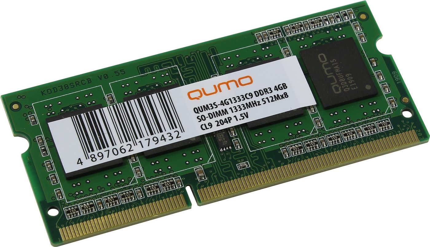 

Оперативная память QUMO 4ГБ DDR3 SODIMM 1333 МГц QUM3S-4G1333K9R