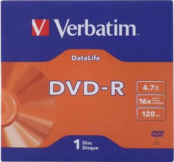 DVD-R диск Verbatim 4.7Gb 16x 43844 (1 шт.)