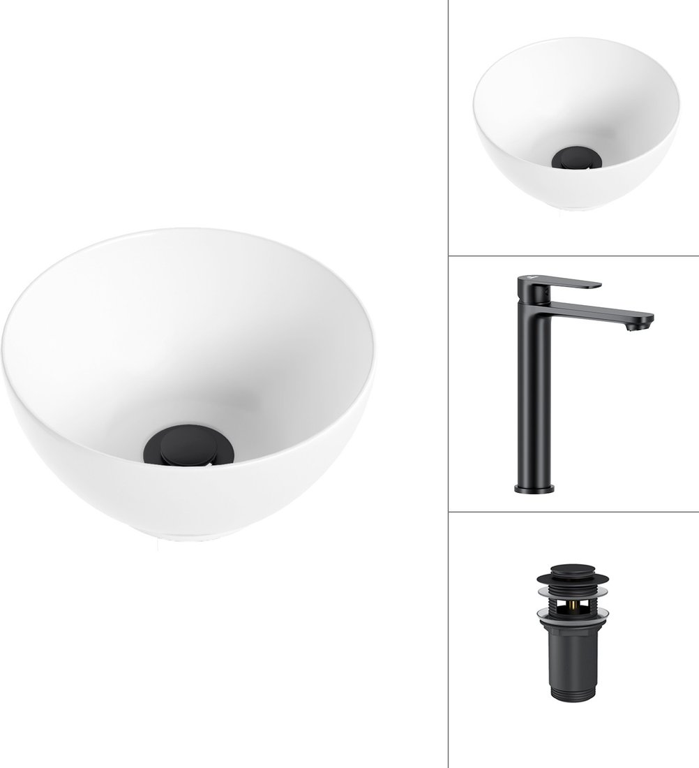 

Умывальник Lauter 21601E + Moon 21СК8691BS с донным клапаном 21190B (черный матовый)