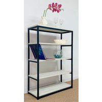 Стеллаж Millwood Лофт CH-5 800x300x1100 (дуб белый craft/черный)