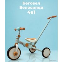 Беговел-велосипед Bubago Flint BG-FP-109-5 с ручкой (песочный/голубой)