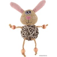 Игрушка для кошек GiGwi Заяц с плетеным мячиком и колокольчиком 75522