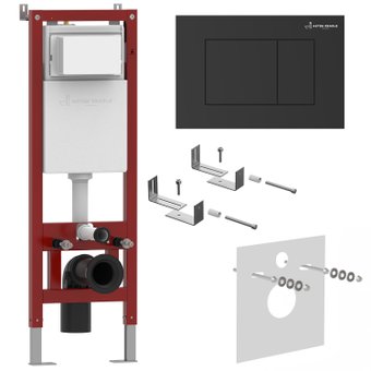 Инсталляция для унитаза Asten Readle Zentralmodul AR0501-0601B c черной матовой кнопкой