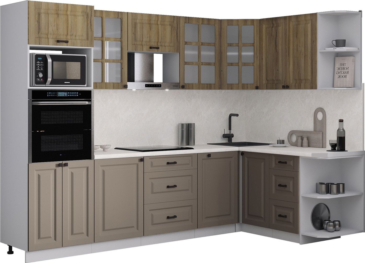 

Готовая кухня Интерлиния Мила Деко 1.68x2.8 PR (луна/дуб вотан/опал светлый)