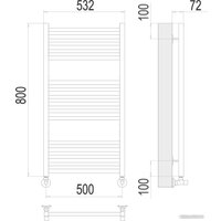 Полотенцесушитель TERMINUS Аврора П16 500х800 нп (RAL 9005)