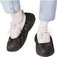 Бахилы EleGreen Экстра Плюс с двойной резинкой (100 шт, черный)