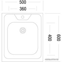 Кухонная мойка Ukinox Стандарт STD500.600 ---4C 0C-