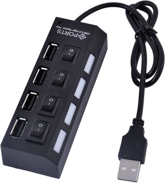 USB-хаб USBTOP USB2.0 Type-A - 4x USB2.0 с выключателями