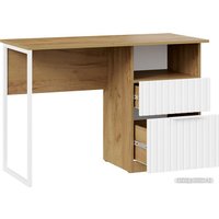 Стол Трия Хилтон тип 1 (дуб крафт золотой/белый матовый)