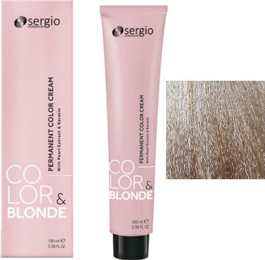 

Крем-краска для волос Sergio Professional Color&Blonde 10.01 очень светлый блондин легкий пепельный