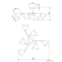 Люстра средней высоты Евросвет Paola 30126/6 (золотой)