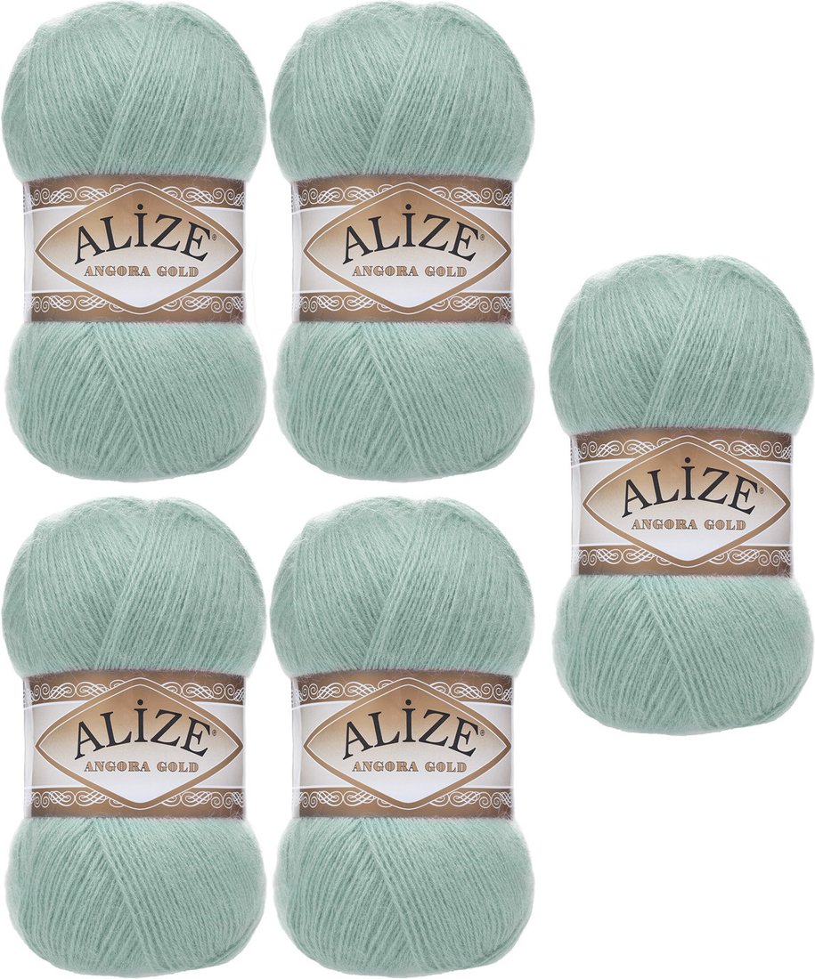 

Набор пряжи для вязания Alize Angora Gold 462 (550 м, мятный, 5 мотков)
