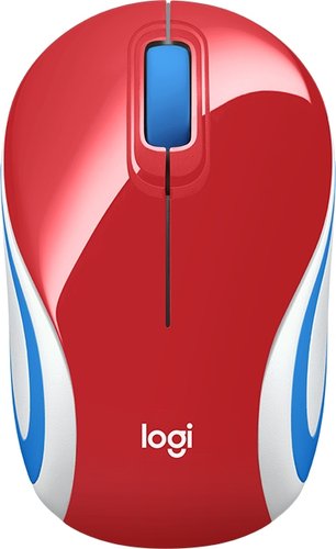 Мышь Logitech M187 (красный/синий)