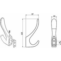 Крючок мебельный Lemax Roma двухрожковый (черный матовый)