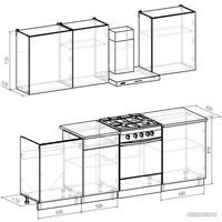 Готовая кухня Интермебель Лайт-3 1.7 (белый/дуб сонома/венато)