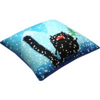 Декоративная подушка Matex Kotoklism. Кот с елкой 52-272 (черный/зеленый/синий)
