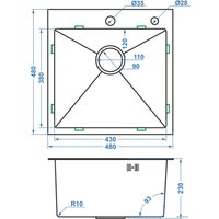 Кухонная мойка Avina HM4848 (нержавеющая сталь)