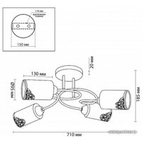 Припотолочная люстра Lumion Citadella 3012/4C