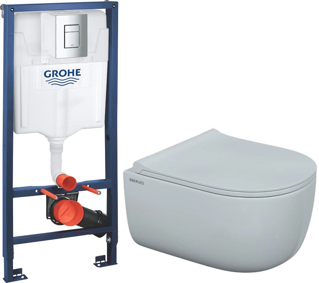 

Унитаз подвесной Berges Wasserhaus Ego Rimless 49 082111 + 38772001