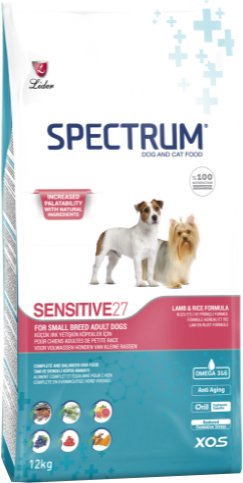 

Сухой корм для собак Spectrum Sensitive27 для взрослых мини и мелких пород с ягненком 12 кг