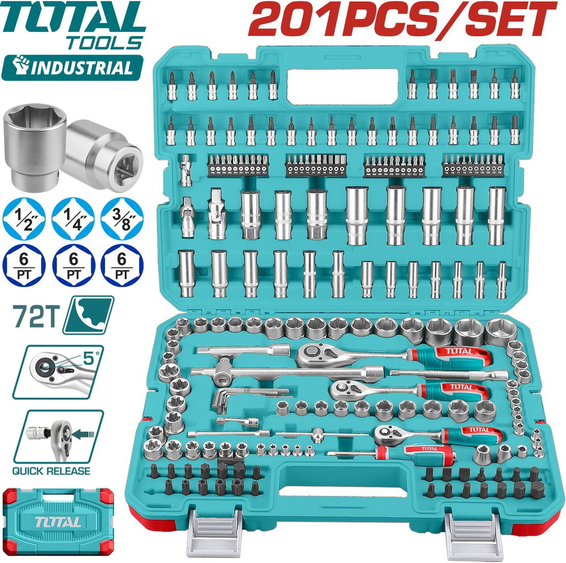 

Универсальный набор инструментов Total THTS082016 (201 предмет)