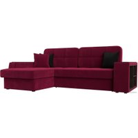 Угловой диван Лига диванов Брюссель левый 110658L (микровельвет бордовый)