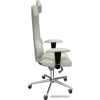 Офисное кресло Kulik System Monarch (кожа, с подголовником, белый)