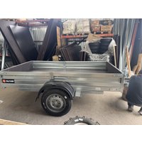 Одноосный прицеп AvtoS A28Р1B (2800x1500x300, R16, ресс. AL-KO, тент 1200мм Аэро)