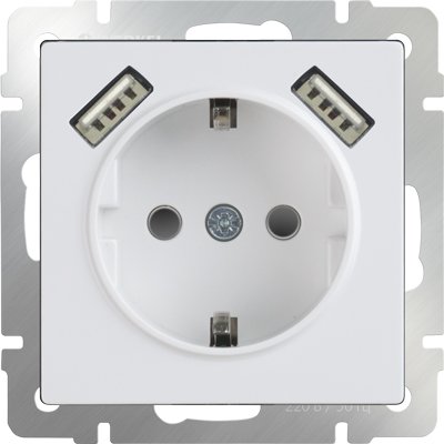 

Розетка Werkel WL01-SKGS-USBx2-IP20 (белый)