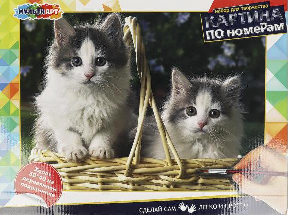 

Картина по номерам MultiArt Котики CANV30X40-KIT2