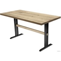 Кухонный стол Buro7 Двутавр 150 (классика, дуб беленый/черный)