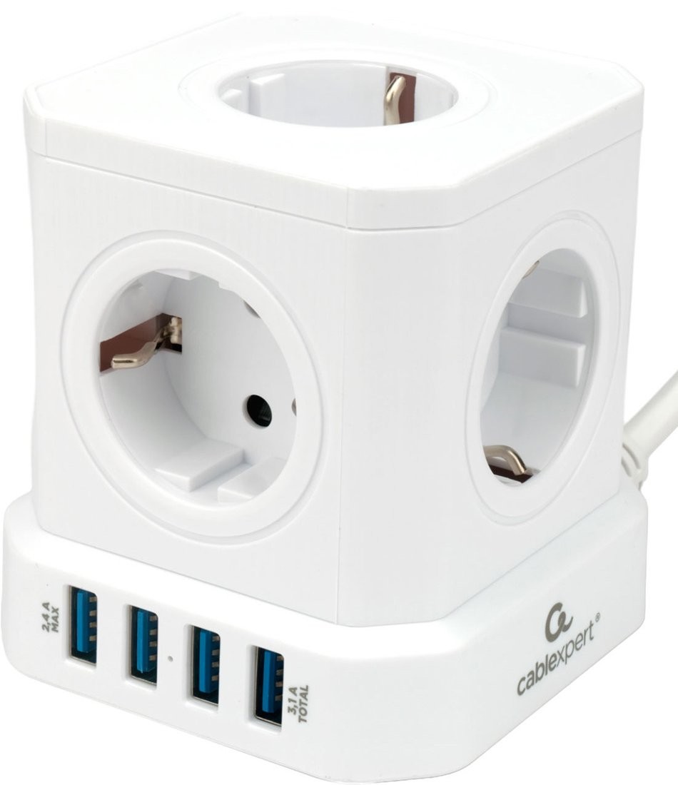 

Сетевой фильтр Cablexpert TWR-5-U4-W-2