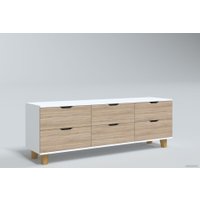 Комод Миркомодоф Майн 6 (белый/дуб сонома светлый)